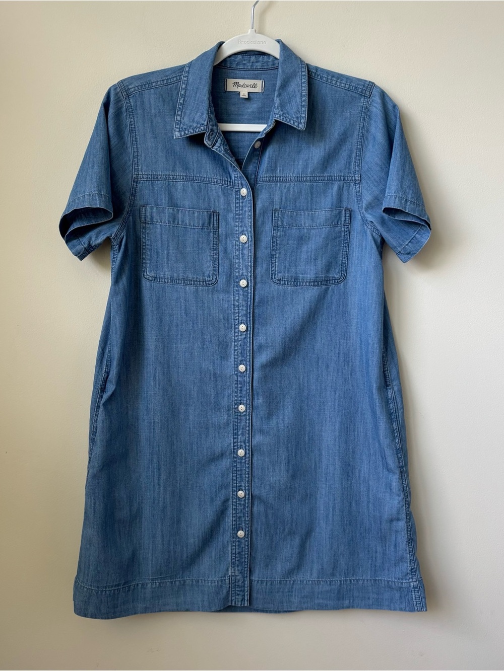 Women’s Madewell Button Up Short sleeve Denim Dress Size Small